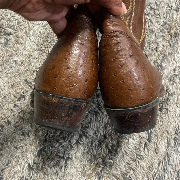 Justin 8927 Unisex Exotic Boot with Brown Full Quill Ostrich 9D brown